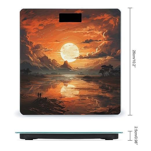 Orange Sky Scale for Body Weight Precision Bathroom Weighing Scales with Back Lit LCD Display Sturdy Tempered Glass Body Weight Scales Digital Bathroom Scale 400lb