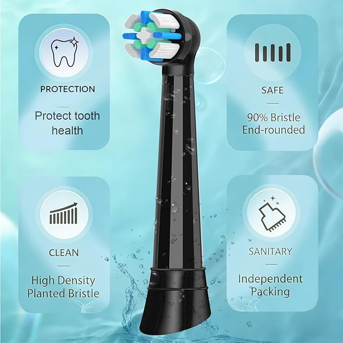 8PCS Replacement Heads Compatible with Oral B iO 3 4 5 6 7 8 9 10 Series Electric ToothbrushGum Care Toothbrush Head Compatible with Oral b iO Replacement HeadsBlack