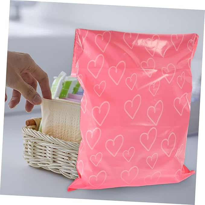 Healeved 100pcs Sanitary Bags for Women Pink Packaging Feminine Pads Disposable Menstrual Pouches Leak Lightweight