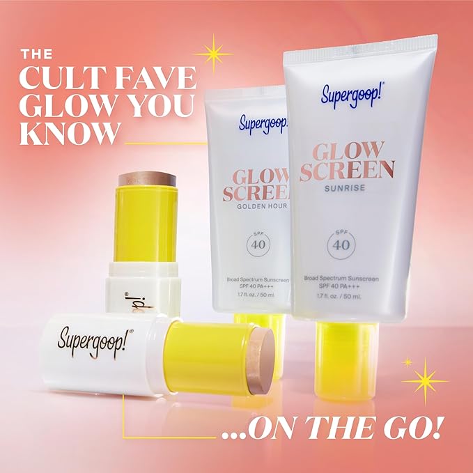 Supergoop! Glowscreen Sunlighter Glow &amp Protect Stick SPF 45 - Sunrise - 0.35 oz - Sheer Sunkissed Finish - Doubles as a Highlighter