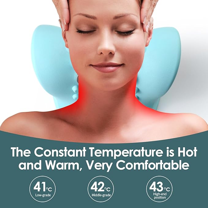 Neck Massager with Cervical Traction Ergonomic Neck Pain Relief Device Portable Neck Relaxer for Home &amp Office Lightweight Neck Support Massager