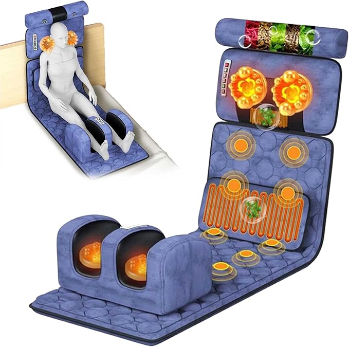 Massage Mat Full Body Back Massagers with Heat10 Vibrating Massagers for Back Lumbar Leg Massage Mat9 Modeue and SorenessMuscle