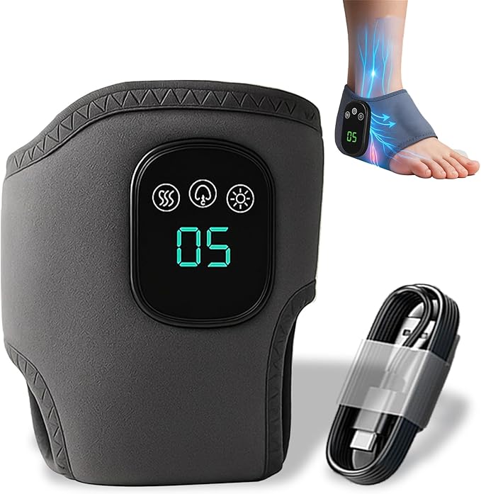 GDSAFS Foot Massager Cordless Portable Foot Triple Method Massager for Neuropathy 3 Vibration Grade &amp 5 Heat Grade for Achilles Tendinitis &amp Plantar Fasciitis Pain Relief (1PC)