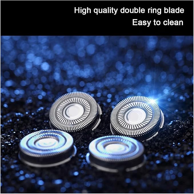 Shaver Head Replacement BladeCompatible for SkullPitbull Gold PRO Replacement Blade 4 Heads Shaver(Black 4 Pcs 1 Set)