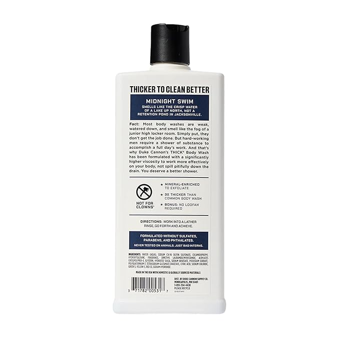 Duke Cannon Supply Co. THICK High-Viscosity Body Wash for Men THICK IN A BOX Variety 3 Pack - Premium Ingredients Plant-Based Thickeners Superior Lather Natural Exfoliate 17.5 Fl Oz (3 Pack)