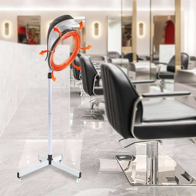 Stand Hair Dryer Orbiting Infrared Hair Dryer Rotating Hair Processor Height Adjustable Salon Drying Perming Machine for Beauty Salon Equipment Home Spa