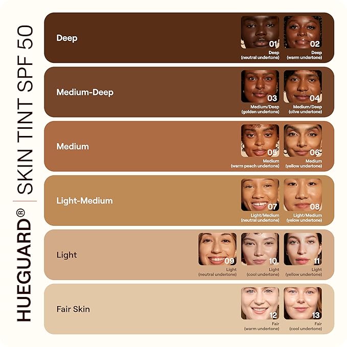 Live Tinted Hueguard Skin Tint SPF 50 - Tinted Mineral Sunscreen with Light-Medium Buildable Coverage With a Hydrating and Radiant Finish - Water and Sweat Resistant 1.35 fl oz - Shade 01