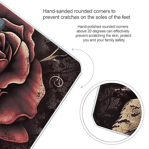 Gothic Rose Digital Bathroom Scale for Body Weight with High Precision Digital Weighing Scale with BMI Clear LCD Display and Step-On Measures Weight Up to 180kg