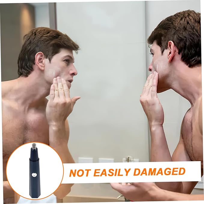 2sets Electric Manual Nose Hair Trimmer for Women Men Portable Eyebrow Nose Hair Shaving Machine Blue Painless Removal for Cheeks Chin Upper Lip