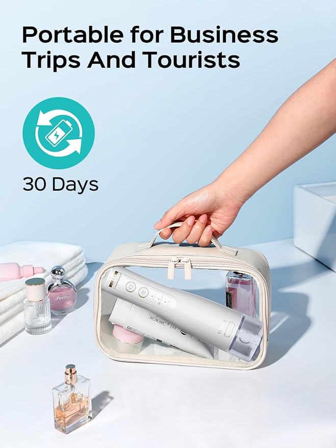 COSLUS E40 Portable Water Flosser for Teeth: 10 Pressure Settings Professional Water Dental Pick for Orthodontic Braces &amp Sensitive Gums - Cordless for Travel Use for Adults Teens BPA-Free