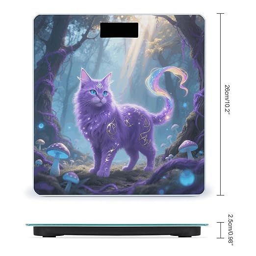 Fantasy Cat Weight Scale Cute Bathroom Scale for Body Highly Accurate Digital Weighing Machine for People Compact LCD Display Scales with Sturdy Toughened Glass Scales