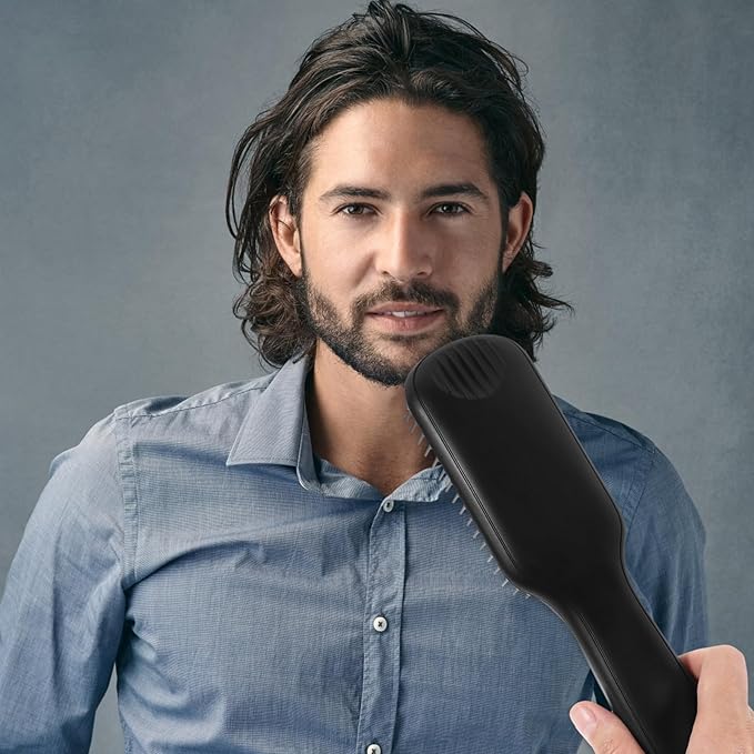 Gears Hair Straightener Brush for Men and Women Heated Beard Straightener Comb with Rotating Cord Multi-Functional Styling Tool for Natural Hair and Beard Grooming Idea