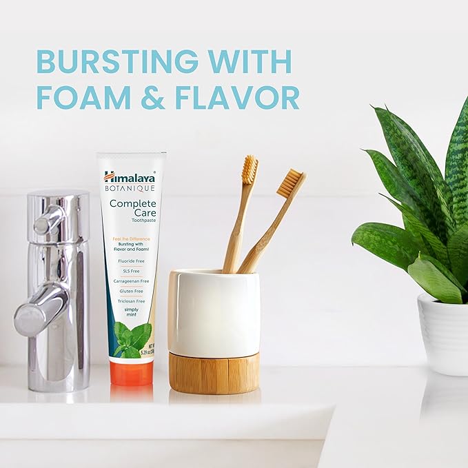 Himalaya Botanique Complete Care Toothpaste - Herbal Mint Fluoride-Free SLS Free - 5.29 Oz 4 Pack