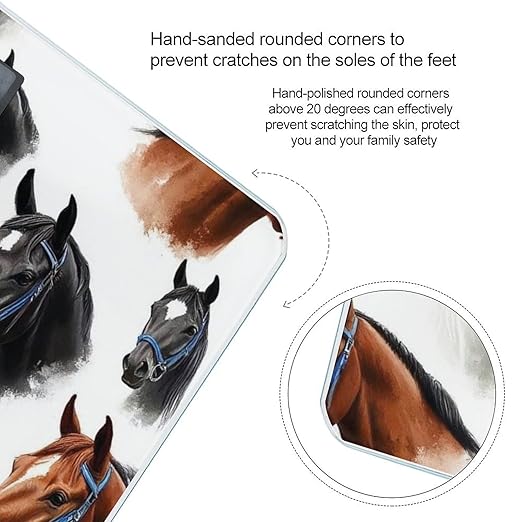 Women's Fashion Automatic Switch Digital Bathroom Weighing Scale Smart Scale Animal Wild Horse Painting