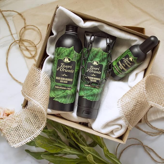 Tesori d'Oriente:Sandalo Del Kashmir E Vetiver Bath Cream with Kashmir Sandalwood and Vetiver [ Italian Import ]