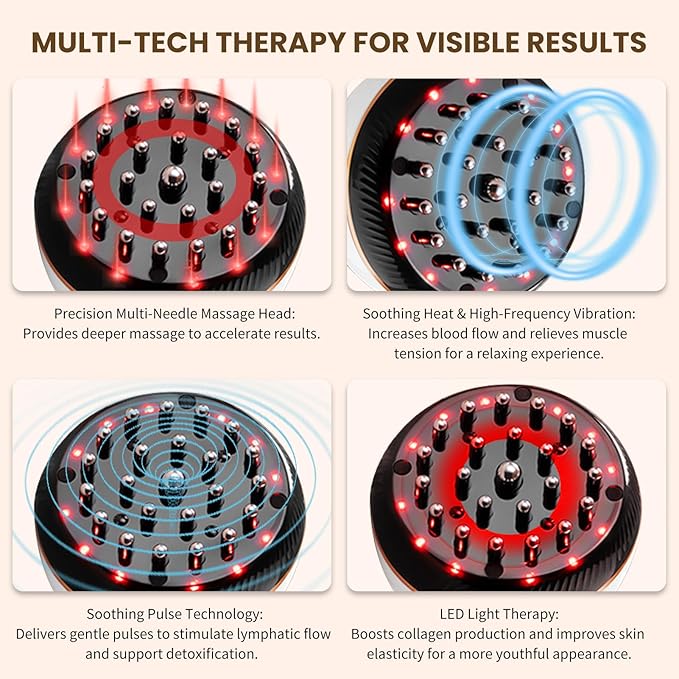 Lymphatic Drainage Massager &amp Anti Cellulite Massage Tool Helps Reduce Stretch Marks &amp Cellulite for Legs Arms &amp Belly Body Sculpting Machine with Microcurrent Light Heat &amp Vibra