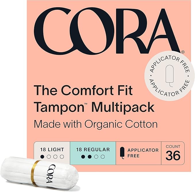 Cora Organic Feminine Care | Applicator and Non-Applicator Tampon Multipack | Eco-Conscious | 72 Total | Bundle Pack