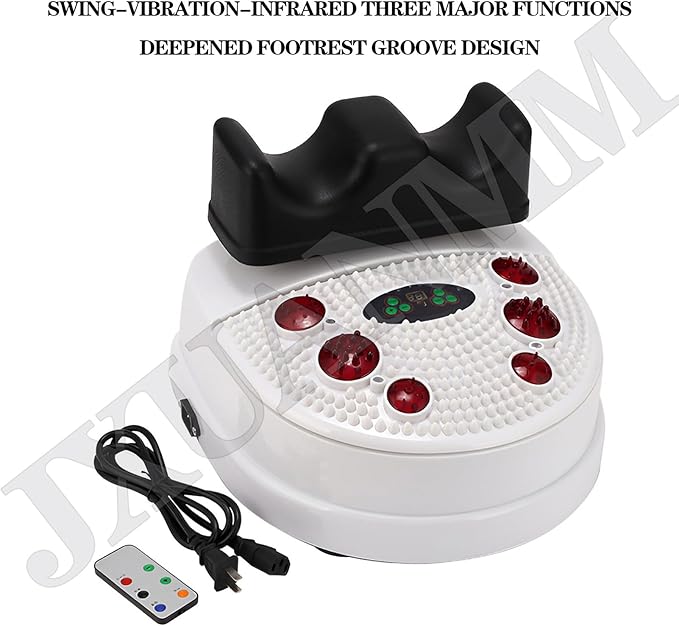 Foot Massager Machine Fitness Blood Chi Machine Swing Foot Massager with Wire Control Massage for Vitality Aerobic Exercise Leg Shake Master with Padded Ankle Rest BlackB