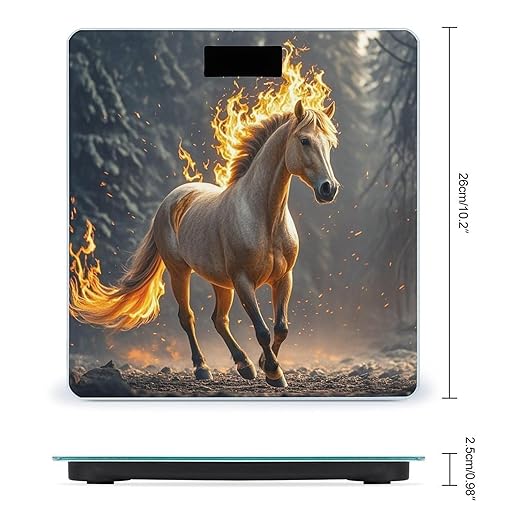 Flame Horse Bathroom Scale for Body Weight Bathroom Weighing Scales with Back Lit LED Display Sturdy Tempered Glass Body Weight Bathroom Scale 400lb Weighing