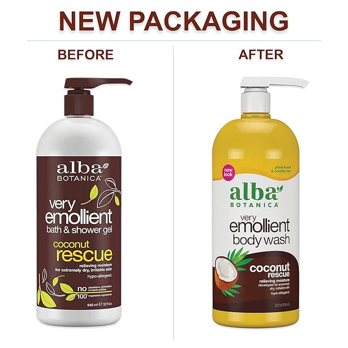 Alba Botanica Very Emollient Body Wash Coconut Rescue 32 Oz
