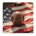 Digital Bathroom Scale for Body Weight Scale with Bright LCD Display High Accuracy Step-On Technology Auto On/Off Vintage Baseball On American Flag Digital Scales 400 Lbs /180kg