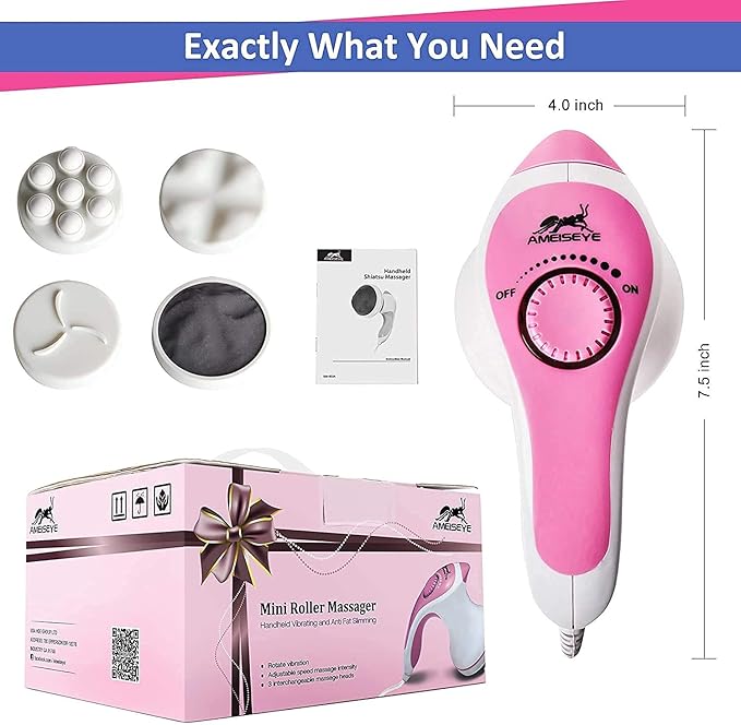 KINGSWELL Handheld Electric Deep Massager Portable Body Electric Body Massager with 3 Different Massage Heads Suitable for Home Gym and Office
