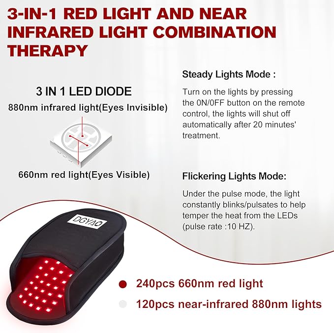 Red Light Therapy for Feet Pain Relief Near Infrared Light Therapy Foot Slippers Toes Pad Recovery Devices with 660nm＆880nm Wavelengths Treatment Shoes for Instep