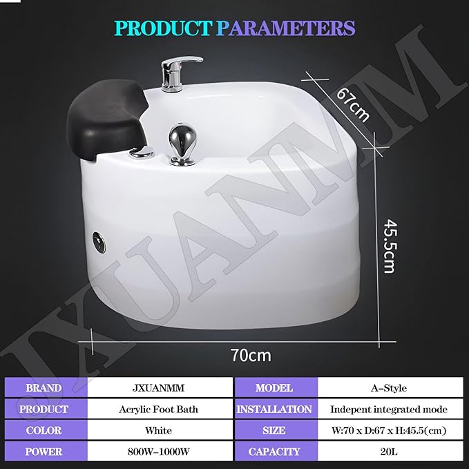 Portable Foot Spa Bathtub Acrylic Foot Bath Deep Foot Bath Spa with Massage can Automatically Drain and Adjust Hot and Cold Water Home Foot Spa Pedicure Bowl Foot Detox Bucket Tub for Treatme A