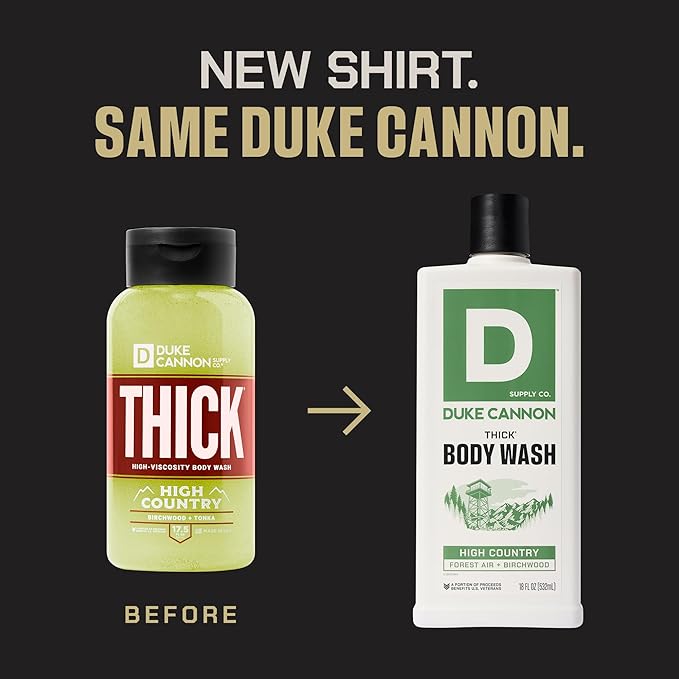 Duke Cannon Supply Co. Thick High-Viscosity Body Wash for Men High Country - Premium Ingredients Plant-Based Thickeners Superior Lather Natural Exfoliate 17.5 Fl Oz (3 Pack)