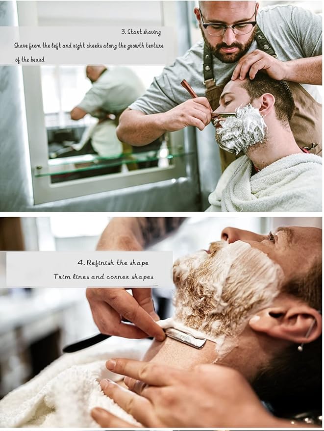Straight Razor Kit - Best Straight Razor Shave Ready Straight Edge Razor Strop + Brush Straight Razor for Men Complete Straight Razor Shaving Kit Great Gift