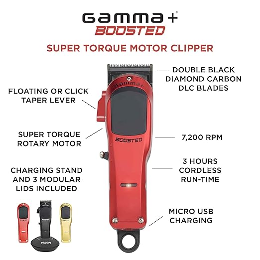 GAMMA+ Boosted Professional Cordless Barber Hair Tools Collection – High Performance Hair Clippers Trimmers and Shavers for Precision Grooming