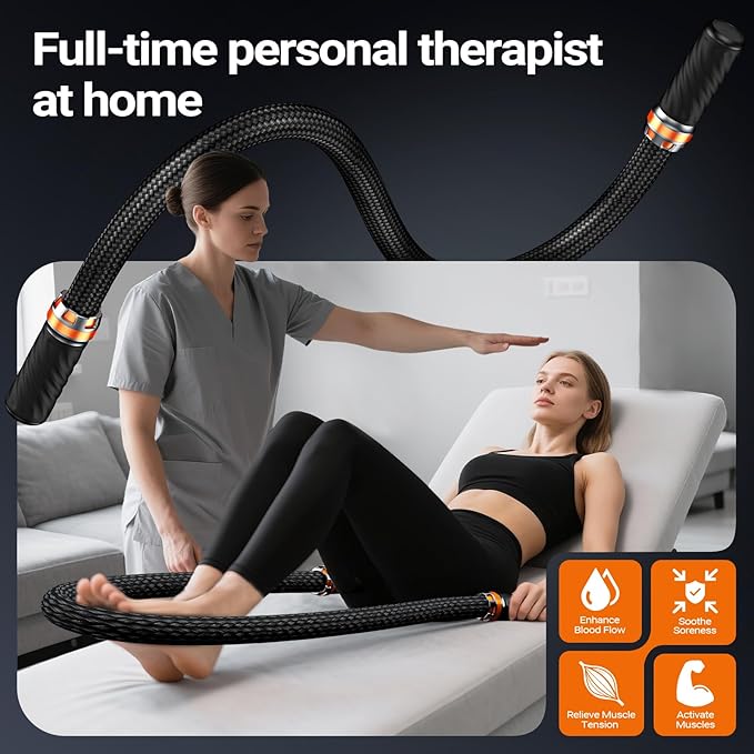 HYAKO S1 3D Flexible Pro Back Massage Rope - Handheld Vibration Therapy Massager &amp Hands-Free for Lower Back Pain Relief 3000-7000 RPM Deep Tissue Muscle Massage GunIdeal for AthletesGym &amp