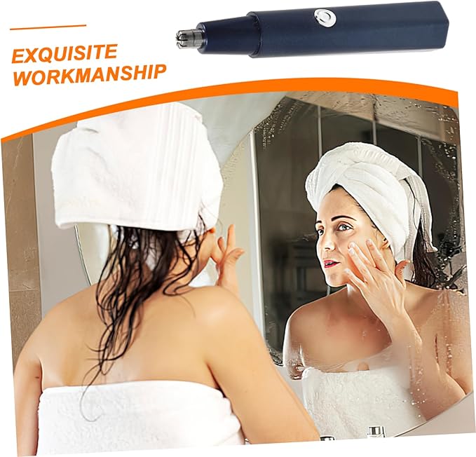 2sets Electric Manual Nose Hair Trimmer for Women Men Portable Eyebrow Nose Hair Shaving Machine Blue Painless Removal for Cheeks Chin Upper Lip