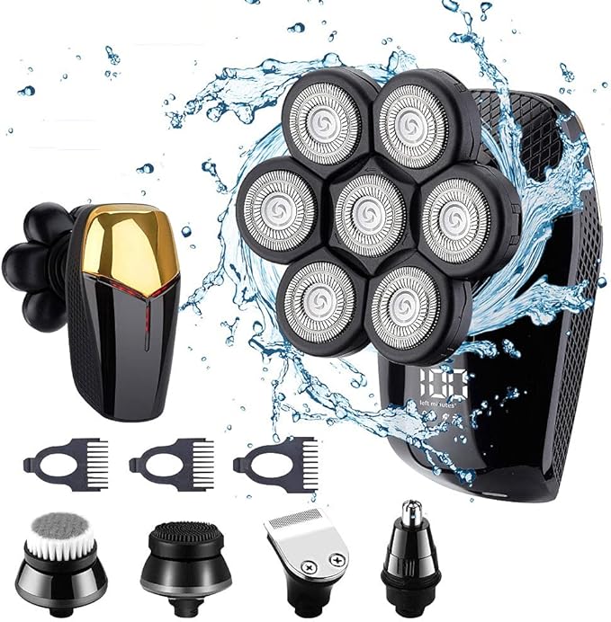 7 Cutter Head Electric Shaver 7D Razor for Men Head Shavers for Bald Shaver Multifunctional Grooming Kit Waterproof Cordless