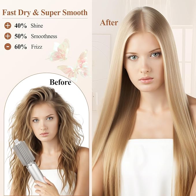 Long Barrel Curling and Upgraded Round Volumizing Brush for Shark Flex Style Attachment