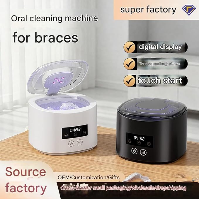 Dentals Appliance Cleaner Wireless Charging Base Quiet Operate Automatic Machine for Dentals Appliances