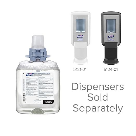PURELL Advanced Green Certified Instant Hand Sanitizer Foam Fragrance Free EcoLogo Certified 1200 mL Refill for PURELL CS4 Manual Hand Sanitizer Dispensers (Pack of 4) - 5191-04
