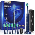 Electric Toothbrush for Adults Kids Electric Toothbrush Rechargeable Sonic Toothbrush Ultrasonic Toothbrush with Travel Case Holder &amp 7 Brush Heads 6 Modes &amp 3 Intensities 2-Minute Timer (B