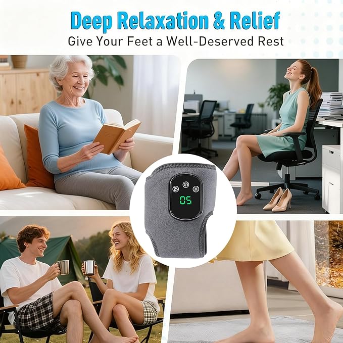 Foot Massager Triple Method Massager 3-in-1 Foot Massagers Wireless Portable Foot Massagers for Home/Office/Travel 3-Speed &amp 5-Temperature (2 Pcs)