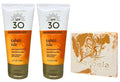 Bath &amp Body Works Tahiti Isle 2 SPF 30 Sunscreen Lotions Travel Size with a Peach Gardenia Sample Soap