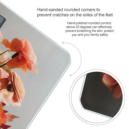 Bouquet of Flowers Smart Scale for Body Weight Accurate Bathroom Scale with LED Display Digital Weight Scales Weighing Machine High Precision Scales for Bath Home