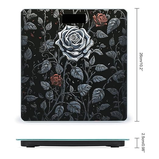 Rose Gothic Bathroom Scale for Body Weight LCD Display Digital Bathroom Scale Tempered Glass Bathroom Weight Scales Fashion Smart Scales for Home Bedroom 400 Lb
