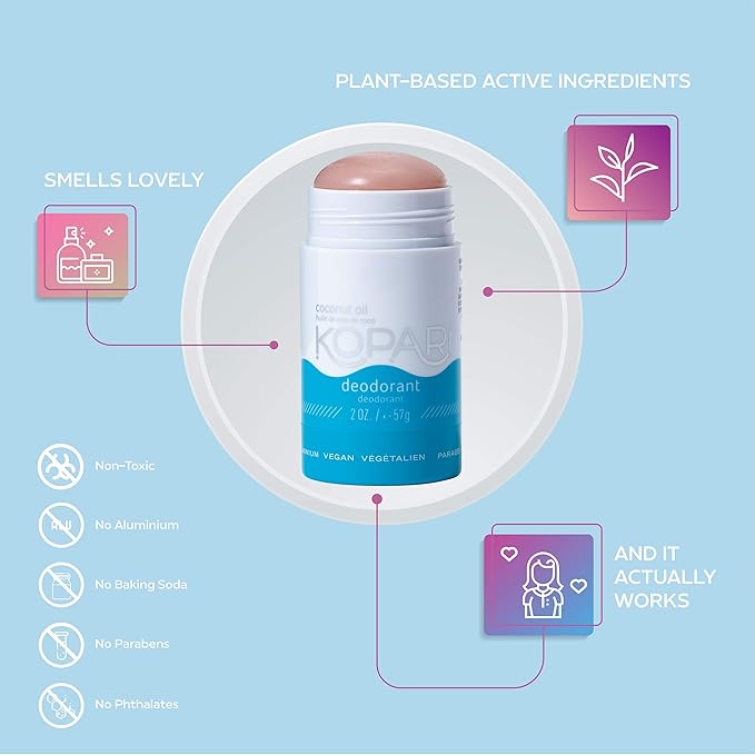 Kopari Aluminum Free Deodorant Combo 3 Pack | Vegan Gluten Free Cruelty Free Non-Toxic Paraben Free For Men &amp Women Odor Protection Naturally Derived Plant Based Ingredients | 2.0 oz