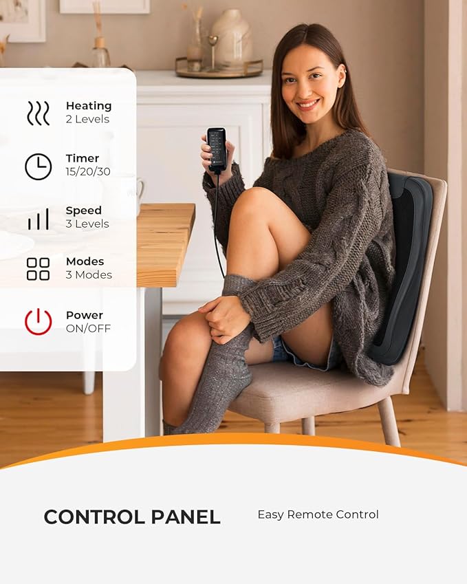 CooCoCo Lower Back Massager with Heat 2026 Upgraded Back Massager for Pain Relief Deep Relief 2X Larger Heating Area and Faster Heating FSA Eligible HSA Shiatsu Rooling Back Massage