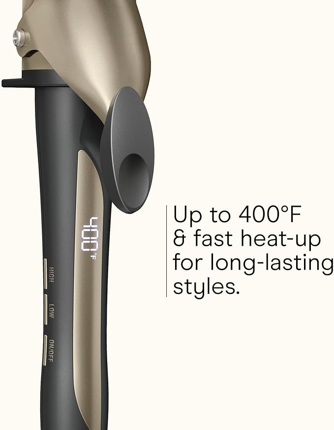 INFINITIPRO BY CONAIR Tourmaline Ceramic 1 ¾ -Inch Curling Iron 1 ¾ -Inch Barrel Produces Voluminous Curls Hair Curler for Use on Medium and Long Hair Dark Gray