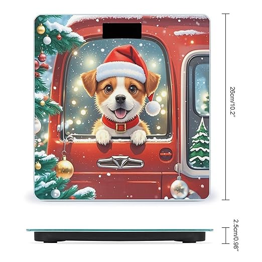 Red Truck Puppy Weight Scale Highly Accurate Digital Weighing Scale with Large LCD Display Smart Bathroom Scales for Home Bedrooms and Gift Giving