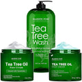 MAJESTIC PURE Tea Tree Body Wash Tea Tree Foot Cream &amp Tree Tea Face Cream Bundle