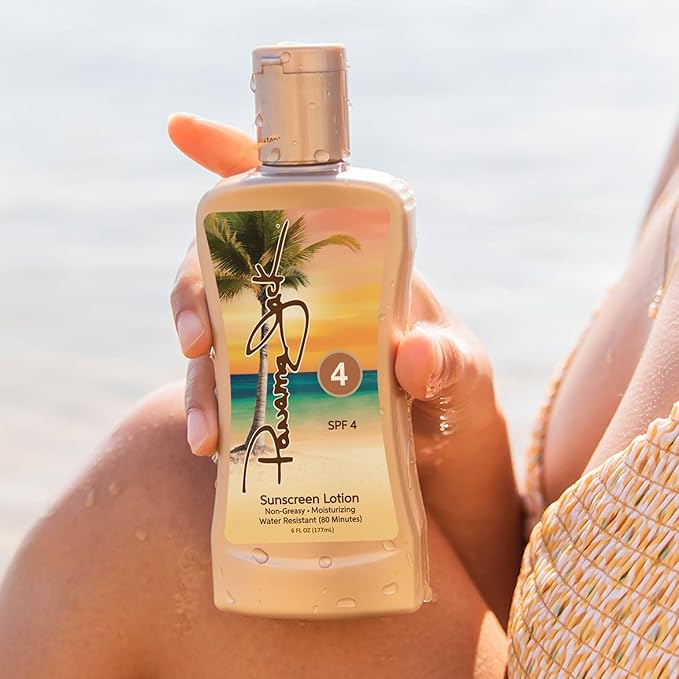 Panama Jack Sunscreen Tanning Lotion - SPF 4 PABA Paraben Gluten &amp Cruelty Free Antioxidant Moisturizing Formula 6 FL OZ (Pack of 6)