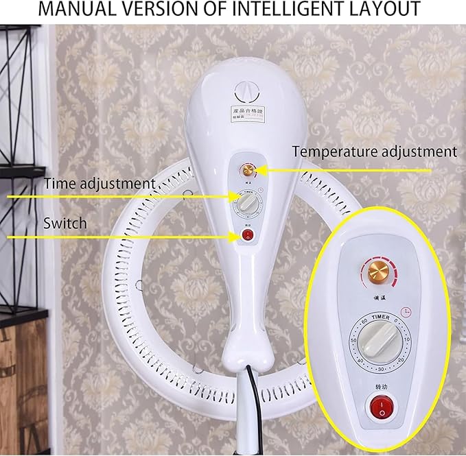 Barber Shop Cold Perm Hair Dyeing Heating Dryer Professional Hairdressing Equipment Heating Machine Vertical Styling Hood Hair Dryer with Wheels Hair Salon