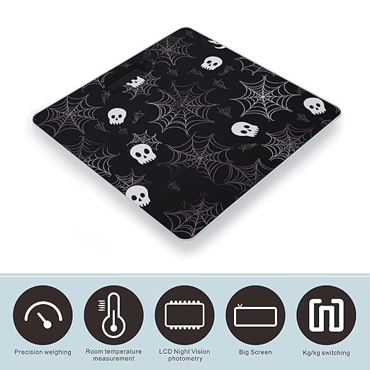 Halloween Goth Smart Scale for Body Weight Accurate Bathroom Scale with LED Display Digital Weight Scales Weighing Machine High Precision Scales for Bath Home